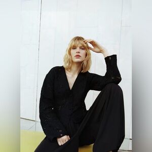 H&M Crochet-Look V-Neck Cardigan (black) Womens S, L&XL NWT 1317105001